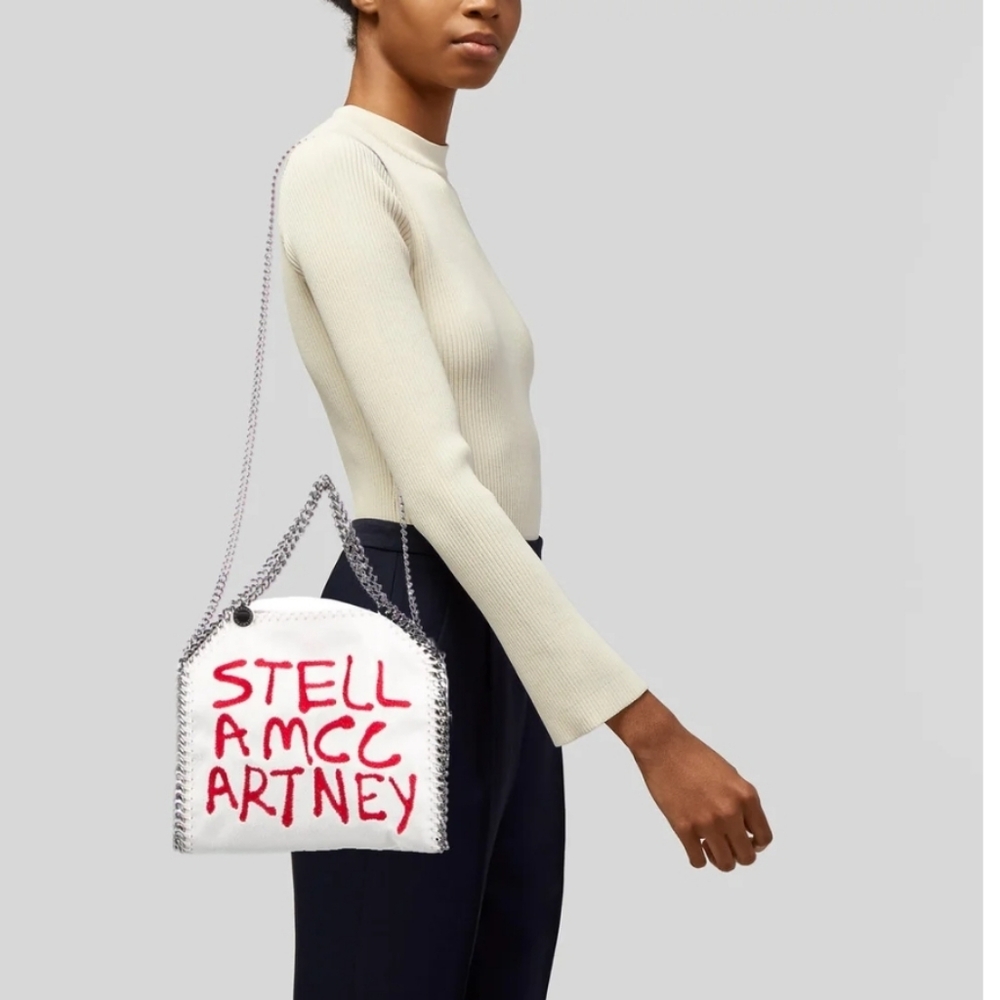 NWT Stella McCartney Falabella Grafitti Tote W/Dustbag $1250 Retail White & Red